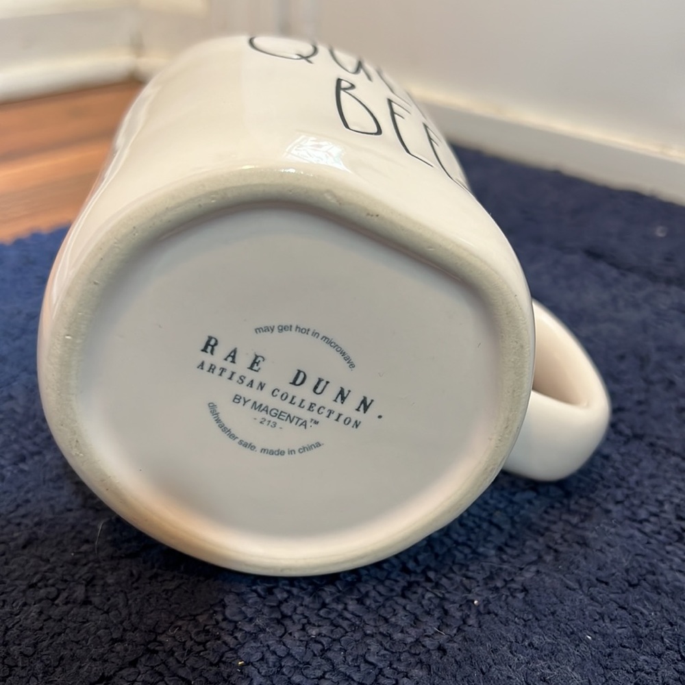 Rae Dunn Queen Bee Spelled Out White Ceramic Mug - Picture 3 of 3